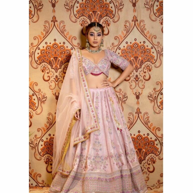 Flesh Peach Lehenga Set Creative Stylista